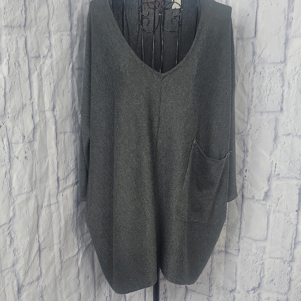 Kerisma Dark Gray V-Neck Sweater Poncho M/L‎